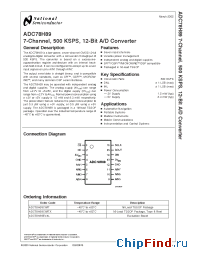 Datasheet ADC78H89CIMTX manufacturer National Semiconductor